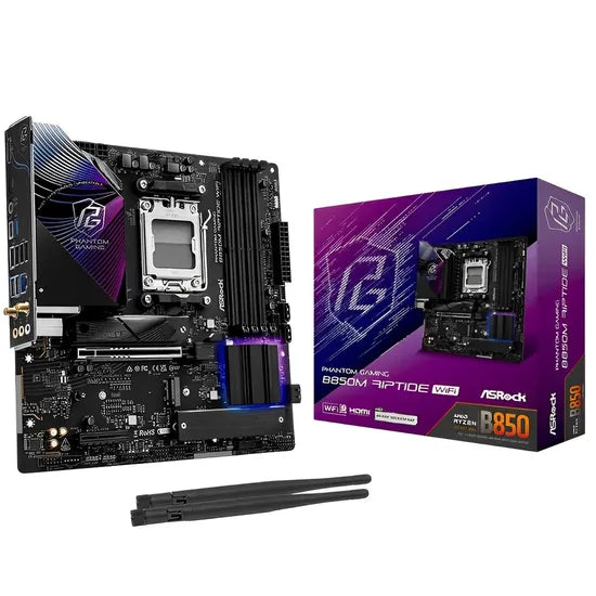 PLACA MADRE ASROCK AM5 B850M RIPTIDE WIFI HDMI/DP/USB 3.2/M.2/DDR5/MATX Product