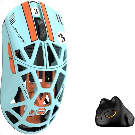 MOUSE WIRELESS MAGNESIUM WLMOUSE BEAST X MINI PRO 8K OMRON OPTICALS BLUE ORANGE