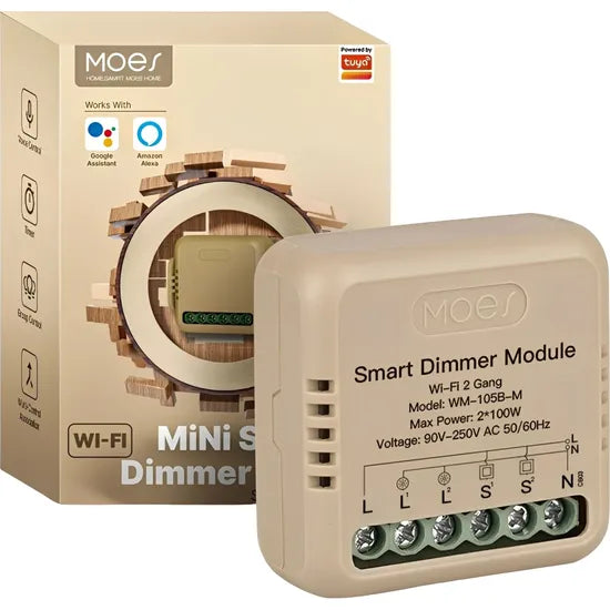 MÓDULO INTERRUPTOR SMART MOES WIFI WM-104B-M-MS (MWM-104B) AC 90-250V/10A/TUYA