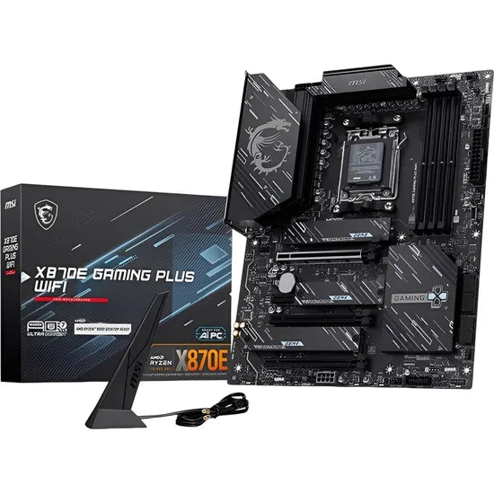 PLACA MADRE MSI AM5 X870E GAMING PLUS WIFI HDMI/DP/USB3.2/3M.2/DDR5/ATX Product