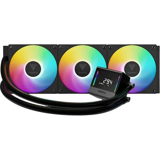COOLER LIQUID GAMDIAS CHIONE E4-360 V2 ARGB 360MM PWM/PANTALLA DIGITAL/3FAN/BLACK 1GTA.BR