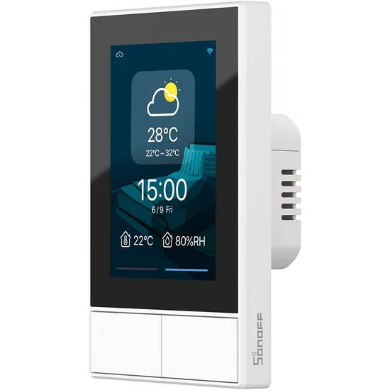 INTERRUPTOR SMART TOUCH SONOFF NSPANEL WHITE 2 BOTON/PANTALLA/WIFI/ALEXA/GOOGLE Product