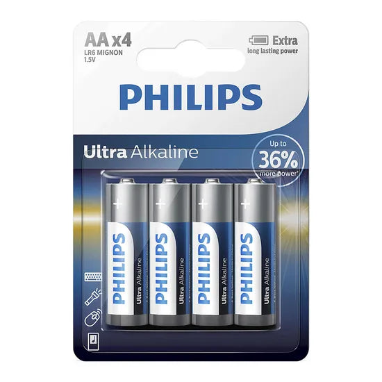 PILA ULTRA ALCALINA PHILIPS AA LR6E4B/97 C/4