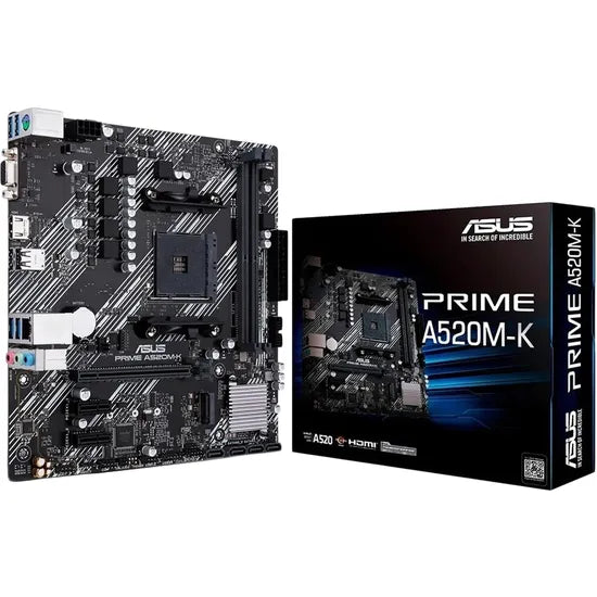 PLACA MADRE ASUS AM4 A520M-K PRIME V/S/R/HDMI/VGA/M.2/DDR4/LAN/USB3.2/MATX