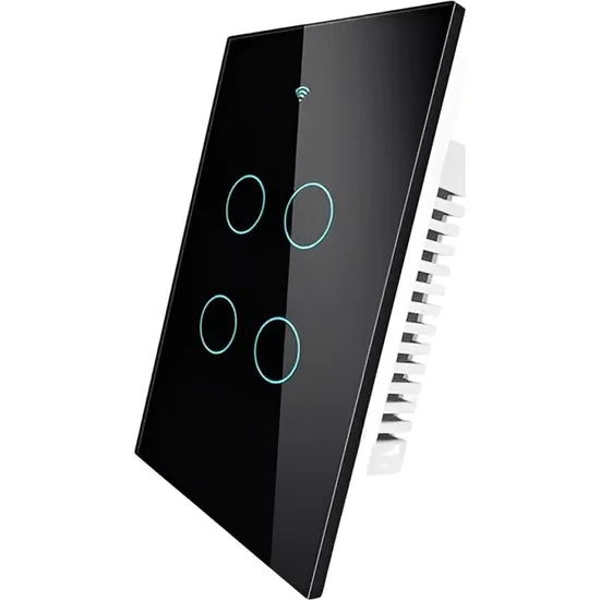 INTERRUPTOR SMART MOES WRS-US4-BK-MS 4BOTONES/WIFI+RF/APP/NEUTRO/NEGRO/US