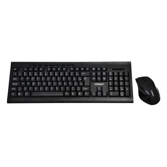 Kit Teclado + Mouse Inalámbrico Satélite AK-726G - Negro (Portugués)