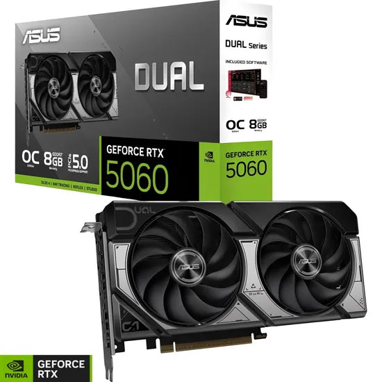 PLACA DE VIDEO ASUS RTX5060 DUAL OC 8GB/GDDR7/2565MHZ/2FAN 90YV0N12-MVAA00