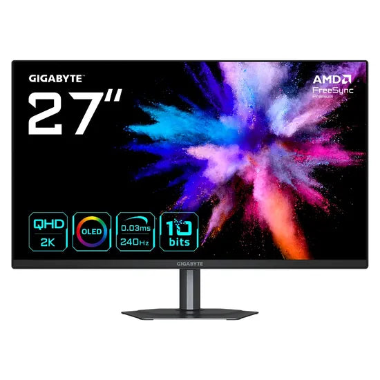 MONITOR 27"" GIGABYTE GO27Q24 QD-OLED QHD/240HZ/0.03MS/FREESYNC PRE/BK 3GTA.BR-PY