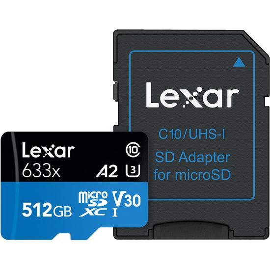 Tarjeta de Memoria Lexar 633X Micro SDXC 512GB Clase 10 100MB/s