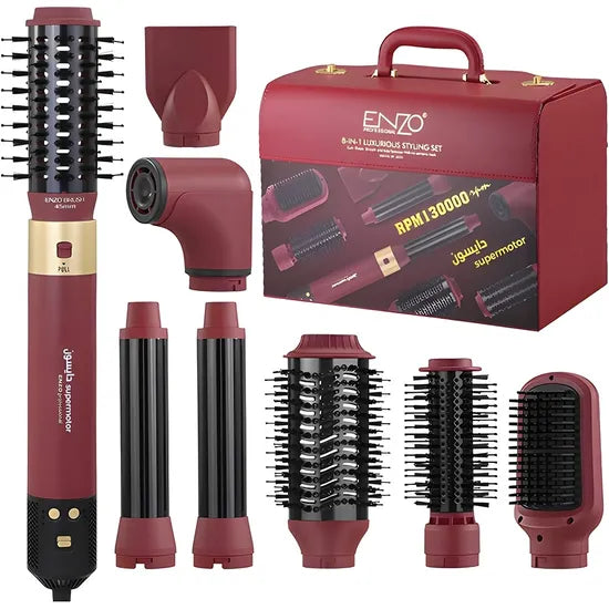 MODELADOR DE PELO ENZO PROFESSIONAL 8-EN-1 EN-6223-2 1500W RED 220V