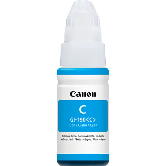 BOTELLA DE TINTA CANON GI-190 CYAN 70ML (G1110-G2110-G3110-G4110)