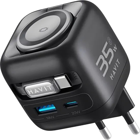 HAVIT CARGADOR MULTI NV-UC250S 35W USB-A/USB-C+CABLE/INALÁMBRICO P/SAMSUNG WATCH Product
