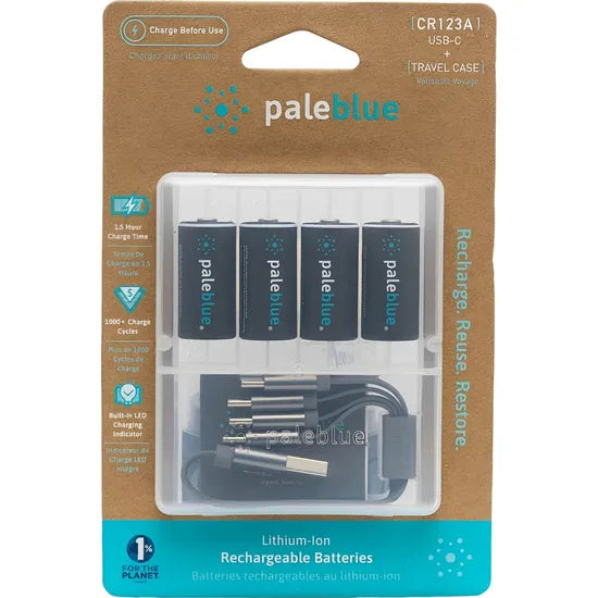 PILA RECARGABLE PALEBLUE CR123A PACK-4  C/CABLE USB-C Product