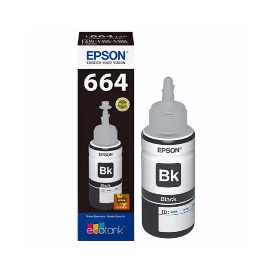 BOTELLA DE TINTA EPSON T664 120 BLACK 70ML (L1/L2/L3/L5XX)