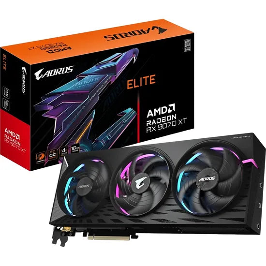 PLACA DE VIDEO GIGABYTE RADEON RX9070 XT AORUS ELITE 16GB RGB/3FAN GV-R9070XTAORUS E-16GD 3GTA.BR-PY Product