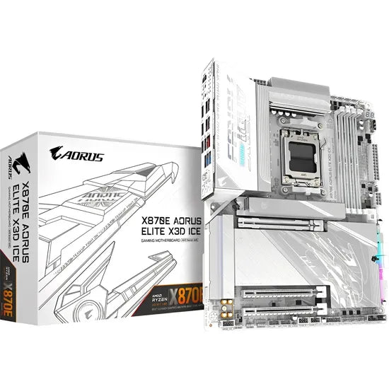 PLACA MADRE GIGABYTE AM5 X870E AORUS ELITE X3D ICE HDMI/USB3.2/M.2/DDR5/ATX