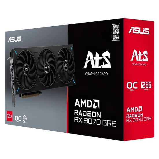 PLACA DE VIDEO ASUS ATS RADEON RX9070 GRE OC ED 12GB/GDDR6/2880MHZ/3FAN