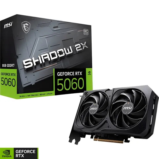 PLACA DE VIDEO MSI RTX5060 SHADOW 2X OC 8GB/GDDR7/128BIT/2527MHZ/2FAN Product