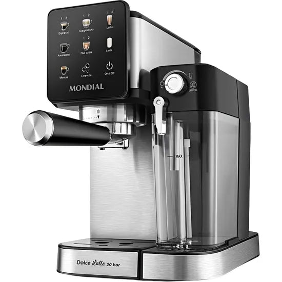 CAFETERA MONDIAL EXPRESSO DOLCE LATTE 20 BAR C-28-ECL TOUCH/220V/SILVER/BLACK