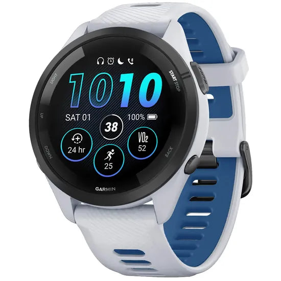 RELOJ GARMIN FORERUNNER 265 46MM WHITESTONE -WHITESTONE/BLUE BAND 010-02810-01