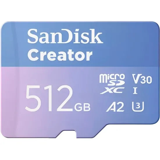 MICRO SD 512GB SANDISK CREATOR 190-130MB/S UHS-I U3 V30 4K (SDSQXAV-512G-GN6MS) Product