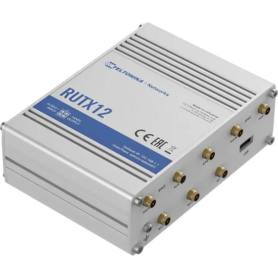 TELTONIKA ROUTER INDUSTRIAL RUTX12 5G/DUAL SIM/WIFI/GIGABIT/VPN Product