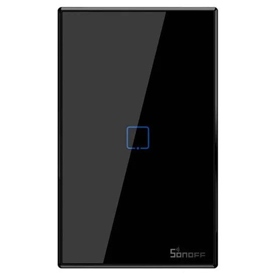 INTERRUPTOR SMART TOUCH SONOFF T3US1C 1 BOTON/RF/WIFI/ALEXA/GOOGLE/BLACK
