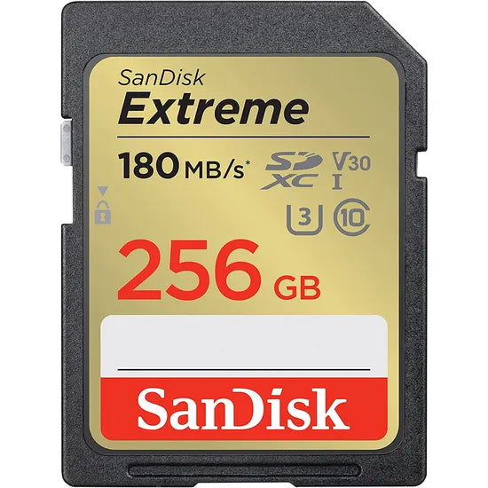 MEMORIA RAM SD 256GB SANDISK EXTREME 180-130MB/S U3 (SDSDXVV-256G-GNCIN)