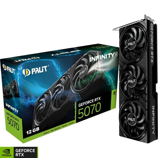PLACA DE VIDEO PALIT RTX5070 INFINITY 3 12GB/GDDR7/2512MHZ/3FAN NE75070019K9-GB2050S