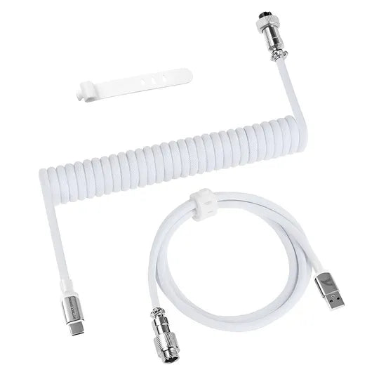 CABLE EN ESPIRAL ATTACK SHARK C01PRO USB-C / USB-A WHITE Product