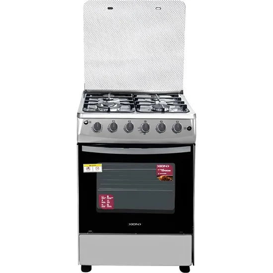 COCINA A GAS XION XI-CO60CX 60X60/4HORNALLAS/INOX/ENC-ELEC/HORNO CON LUZ/GRAY