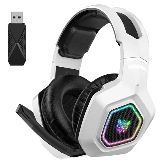 AURICULAR WIRELESS ONIKUMA B100 RGB TRI MODE/BT/2.4GHZ/MIC/ANC/360°/WHITE