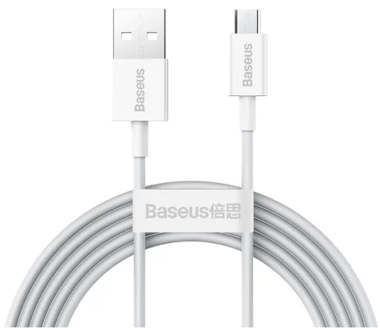 CABLE USB-A / MICRO USB BASEUS CAMYS-A02 SUPERIOR 2A 2M WHITE 1 AÑO GTA Product
