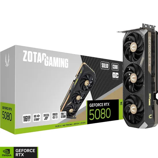 PLACA DE VIDEO ZOTAC RTX5080 SOLID CORE OC 16GB/GDDR7/2640MHZ/3FAN ZT-B50800J2-10P Product