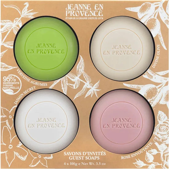 KIT JABON JEANNE EN PROVENCE VER/ROS/JAS/OLI 4X100G Product