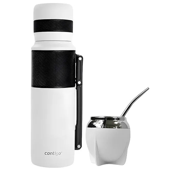 KIT TERMO CONTIGO 1.1L (GUAMPA + BOMBILLA) BLANCO