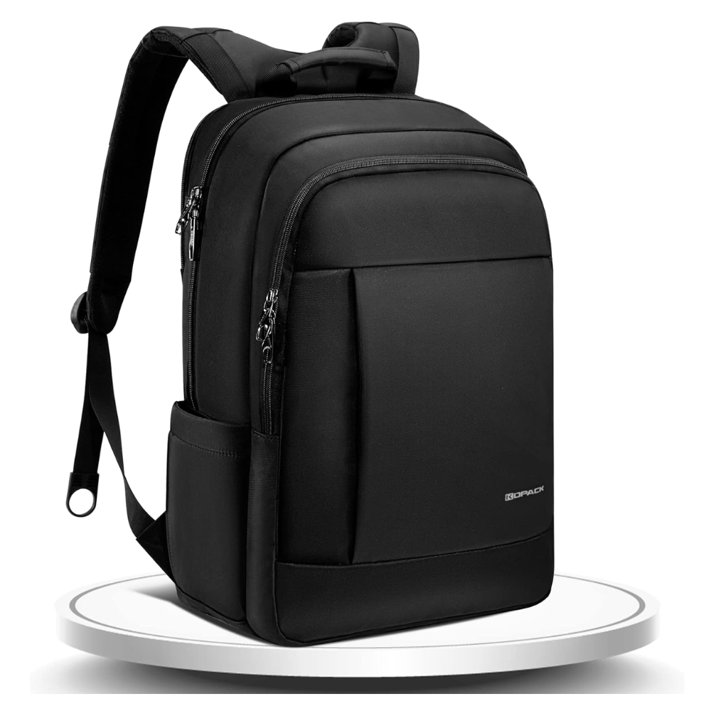 Kopack Mochila negra de lujo para laptop, 17 pulgadas, antirrobo, resistente al agua