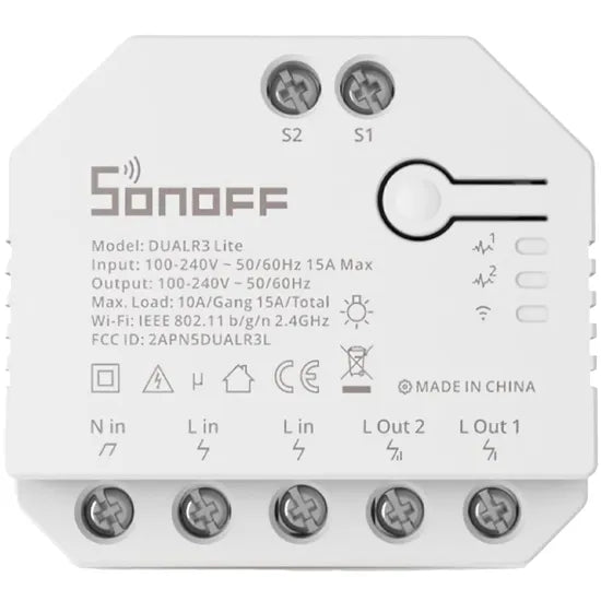 INTERRUPTOR SMART SONOFF DUALR3 LITE DOBLE TWO-WAY WIFI/ALEXA/GOOGLE Product