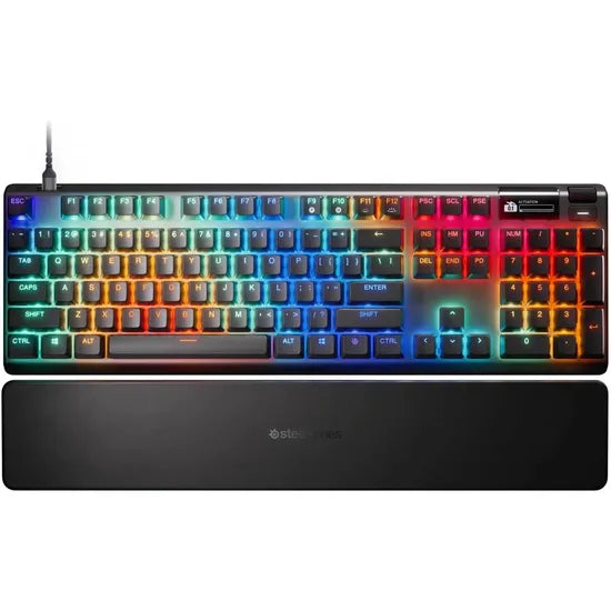 TECLADO MECANICO STEELSERIES 64660 APEX PRO GEN3 ALUMINUM 100% RGB/RAPID TRIGGER/OLED.