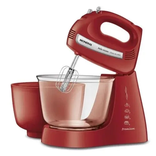 BATIDORA PRATICA MONDIAL BELLA MASSA B-55-R 4L/500W/4VEL/RED 220V Product