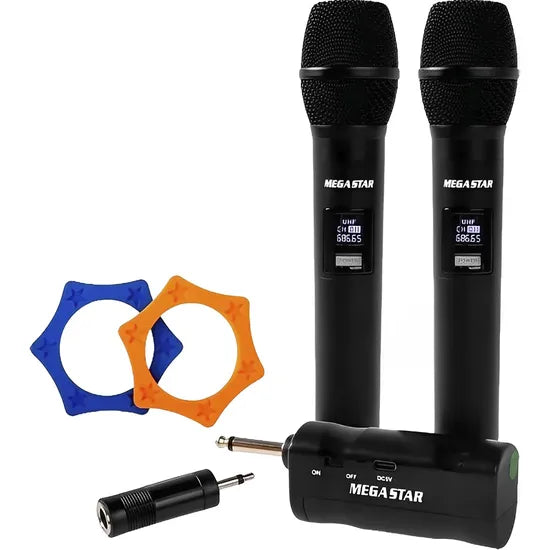 MICROFONO INALAMBRICO MEGA STAR MIC2208 NEGRO