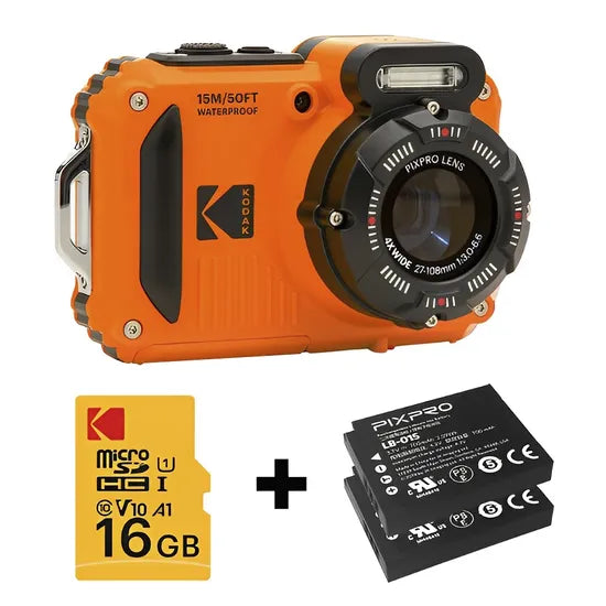 CAMARA KODAK PIXPRO WPZ2 BUNDLE (2 BAT + MEM 16GB) ORANGE Product