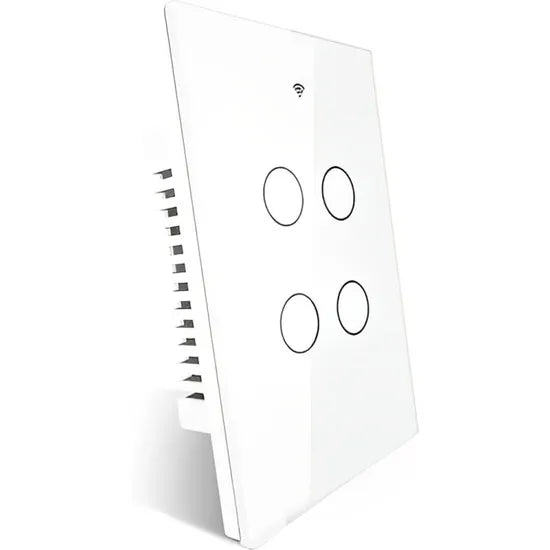 INTERRUPTOR SMART TOUCH MOES ZIGBEE ZS-US4-WH-MS SIN NEUTRO 4 BOTON/ALEXA/GOOGLE/WHITE