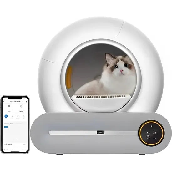 CAJA DE ARENA PARA GATOS SATE AUTOLIMPIANTE AMSBF012 SMART TUYAAPP/WHITE