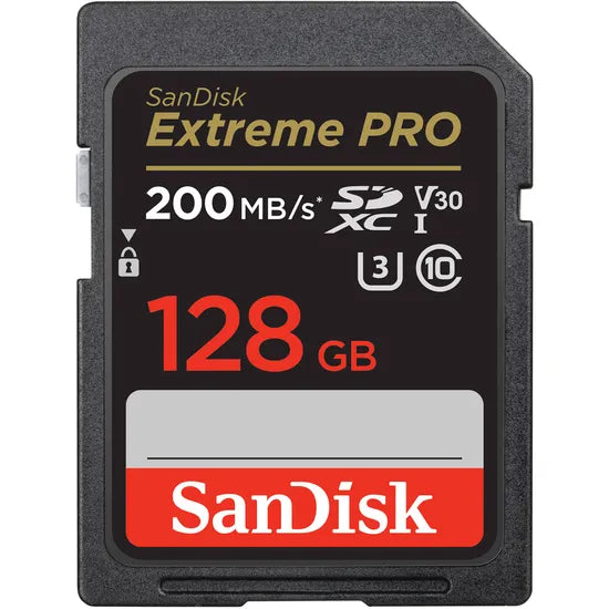 MEMORIA RAM SD 128GB SANDISK EXTREME PRO 200-90MB/S U3 UHS-I V30 4K (SDSDXXD-128G-GN4IN)