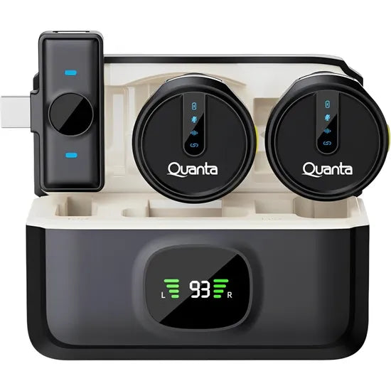 MICROFONO WIRELESS QUANTA QTMDM30 (2TX +1RX) USB-C/ADAP LIGHTING BLACK Product
