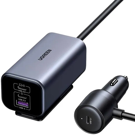 CARGADOR P/AUTO UGREEN EC706 3USB-C + USB-A 150W BLACK (35571) Product