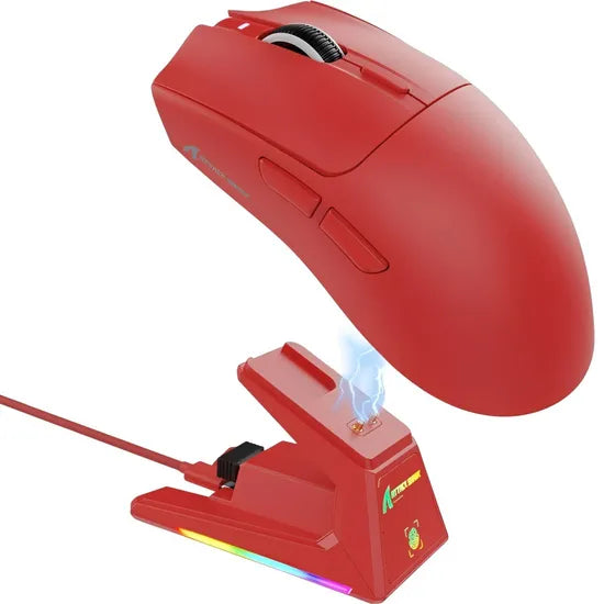 MOUSE WIRELESS ATTACK SHARK X1 1K 53G/PAW3395PRO/ERGO/40000DPI/RED C/BASE DE CARGA RGB Product
