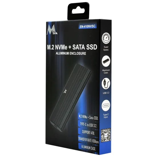 GAVETA MTEK EN-410NVSC P/SSD 2280 M.2 NVME + SATA USB 3.2 BLACK Product