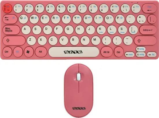 KIT TECLADO+MOUSE WIRELESS 2.4G SATELLITE AK-6062G PINK ESPAÑOL Product